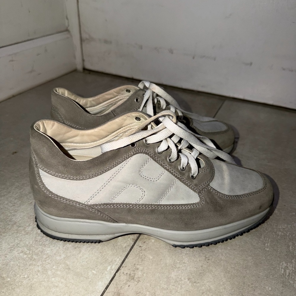 Hogan Gray and Cream Men's Sneakers